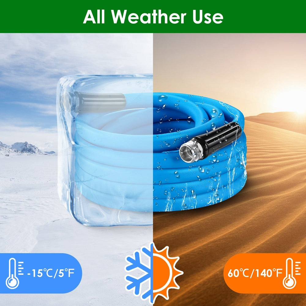 25FT-50FT Options -- 1Pc Non-Expanding Flexible Garden Hose Heavy Duty PVC Water Hose Leak-Resistant Kink-Free All-weather Burst 500PSI EX-STOCK