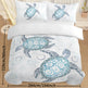 Sea Turtle Bedding Aqua Teal Blue Duvet Cover Sets Beach Turtle Bed Sets Ocean 3 Piece Turtle Themed Comforter Cover With 2 Pillowcases Twin Full Queen King Size EX-STOCK Canada 