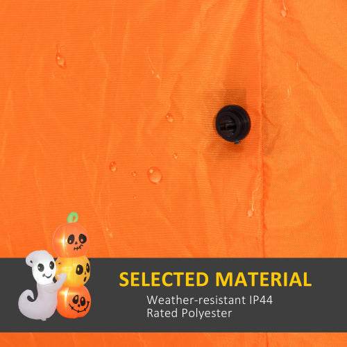 HOMCOM 5ft Inflatable Halloween Decoration Ghost And Pumpkin, Blow Up Outdoor LED Yard Display, Waterproof - EX-STOCK Canada