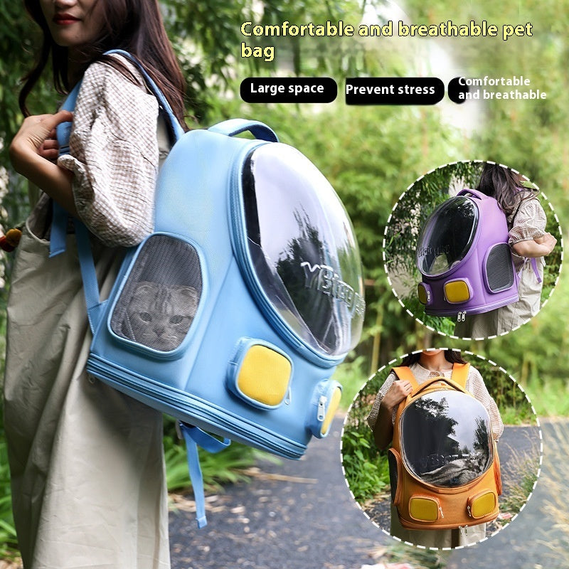 Large Capacity Cat Carrier Backpack – Portable Nylon Pet Travel Bag 