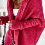 Cubierta de cabeza de gran tamaño tejido cárdigan de cachemir kimono largo para mujeres