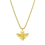 Titanium Steel Bee Necklace Stainless Steel gold