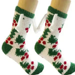 Soft Carton Christmas-themed Fleece Winter Home socks for Women - EX-STOCK CANADA