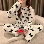 2 piezas de otoño para mujeres Pajamas cálidos de invierno