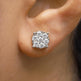 SAVEARTH DIAMONDS Carat Round Cut Lab Created Moissanite Diamond Cluster Stud Earrings In 14k Gold Over Sterling Silver Jewelry For Women EX-STOCK