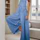 2025 New Playful And Cute Denim Overalls, Adjustable Shoulder Straps, Wide Leg Jumpsuit With Pocket Decoration, All Season Jumpsuit, Wide Leg Fashion, Fashionable Jumpsuit EX-STOCK Canada 
