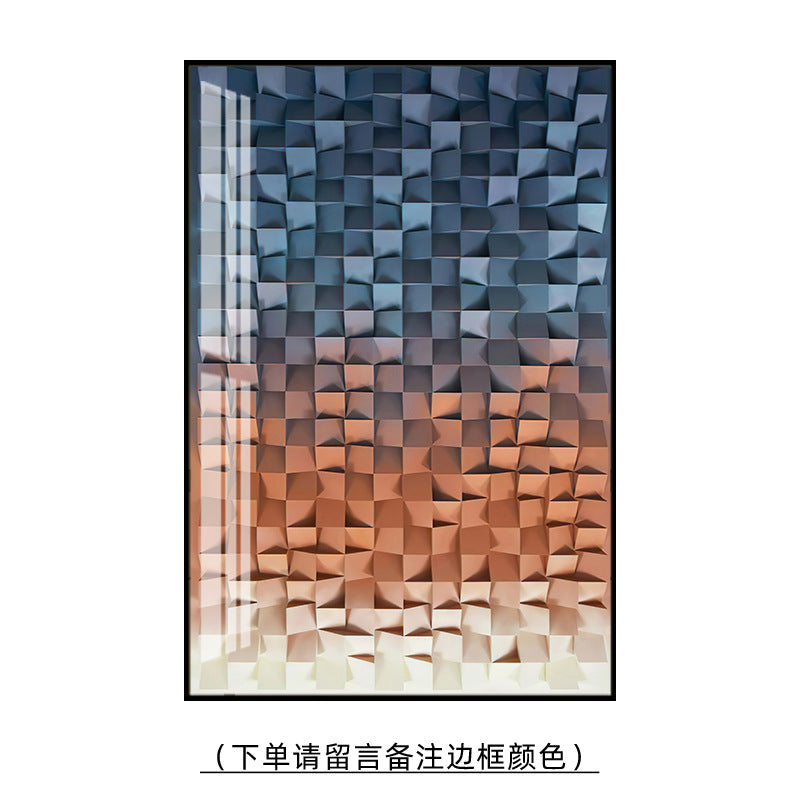 Modern Light Luxury Living Room Decorative Painting Colored Geometric Blocks 