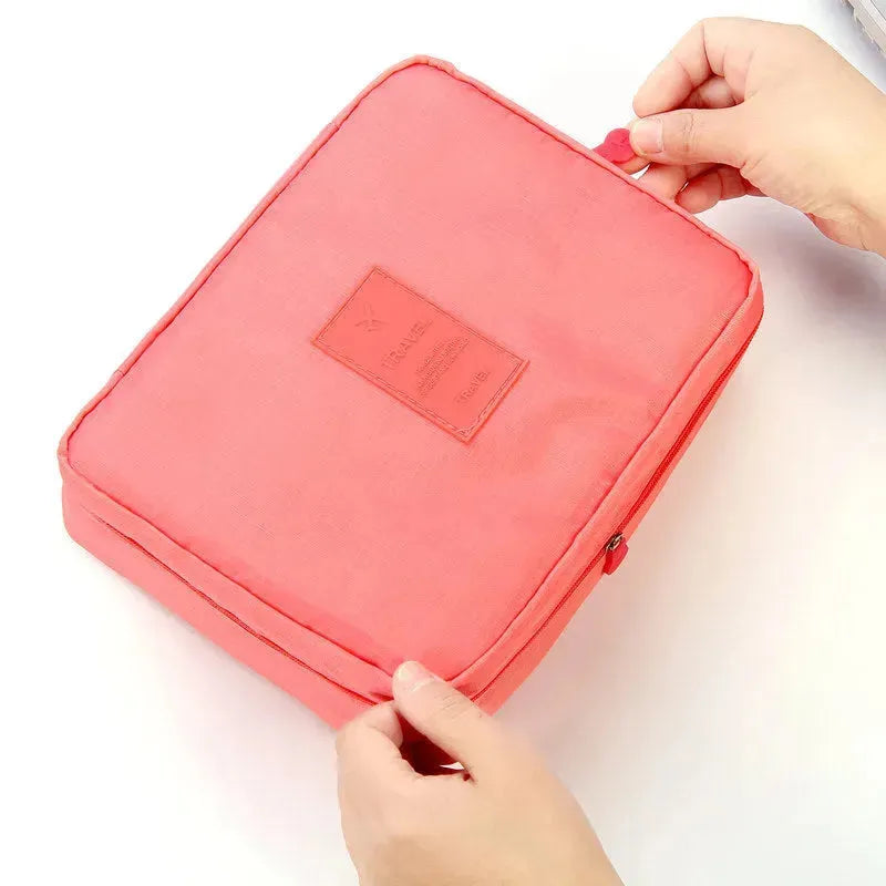 Portable Cosmetic Bag Waterproof Divider Multi-grid Pockets Toiletry Bags Travel Storage Handbags Women Make Up Bag - EX-STOCK CANADA