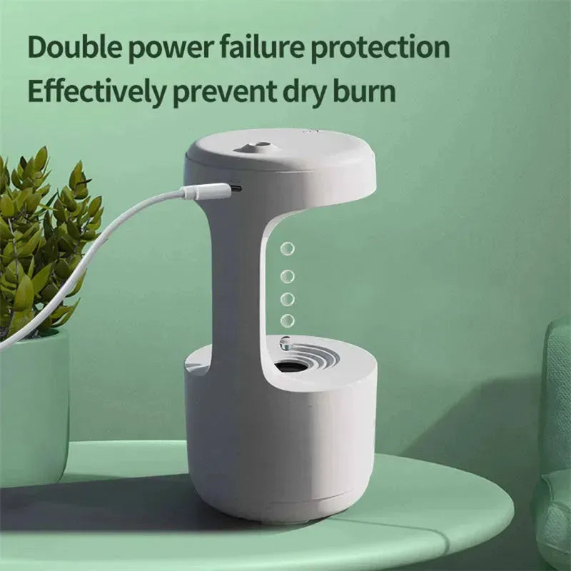 Bedroom Anti-Gravity Humidifier With Clock Water Drop Backflow Aroma Diffuser Large Capacity Office Bedroom Mute Heavy Fog Household Sprayer - EX-STOCK CANADA