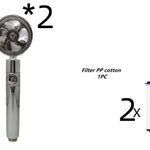 Propeller Driven Shower Head With Stop Button And Cotton Filter Turbocharged High Pressure Handheld Shower Nozzle - EX-STOCK CANADA