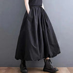 Fashion Personality New Solid Pocket Prairie Midi maxi Skirt Women - EX-STOCK CANADA