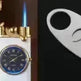 New Lighter With Electric Watch Rocker Arm Automatic Ignition Straight Blue Flame Lighter Creative Real Dial Inflatable Windproof Cigar Lighter Men's Watch Gift - EX-STOCK CANADA