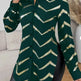 Lyxana Open Placket Foil Print Random Cut Shoulder Long Sleeve Cinched Waist Blouse Women tunic Shirt - EX-STOCK CANADA