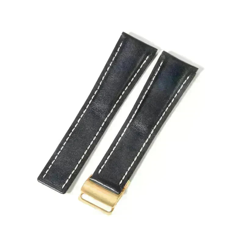 22mm 24mm Black Brown Blue Bamboo Grain Cowhide Watch Strap - EX-STOCK CANADA