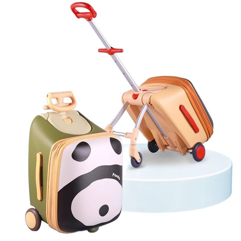 Une valise de voyage 2-en-1 qui fait aussi office de poussette. Les enfants peuvent s'asseoir et se déplacer pendant que vous la tirez. Parfait pour voyager avec des enfants | EX-STOCK Canada 