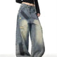 Splash Ink Ripped Machete Baggy Jeans Pant For Women Loose-fitting Wide-leg Trousers - EX-STOCK CANADA