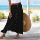 Women's summer Fashion Cotton Linen A-Line Hip Mid Waist Long maxi Skirt - EX-STOCK CANADA