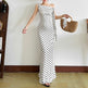 Women's Polka Dot Sheath Dress – High Waist Sleeveless Maxi Dress Canada USA