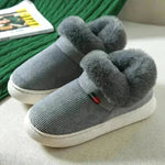 Zapatillas de algodón de lujo de invierno para hombres y mujeres acogedoras esponjosas de la cana de la cana, deslizamiento cálido en los zapatos de la casa de vellón