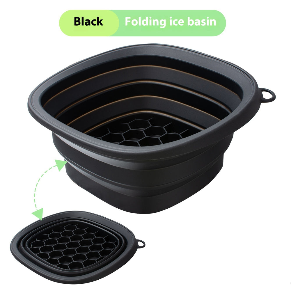 Bacinella pieghevole in silicone domestica, vassoio del ghiaccio, ice facial care, bacinella per bagno con ghiaccio 