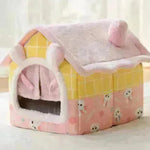Casa de perro plegable Cama de gato Cat de invierno Villa de invierno Villa Sleep Kennel Nido removible Suministro