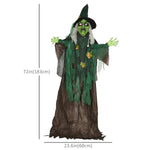 Size Outdoor Halloween Decoration Witch, Animated Prop Decor With Sound And Motion Activated, Light Up Eyes, Creepy Sound EX-STOCK Canada 