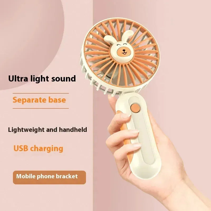 New Summer Cartoon Handheld Mini Usb Rechargeable Fan Desktop Stand - EX-STOCK CANADA