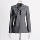 V-neck Lace-up Single-breasted Design Blazer For Women - EX-STOCK CANADA