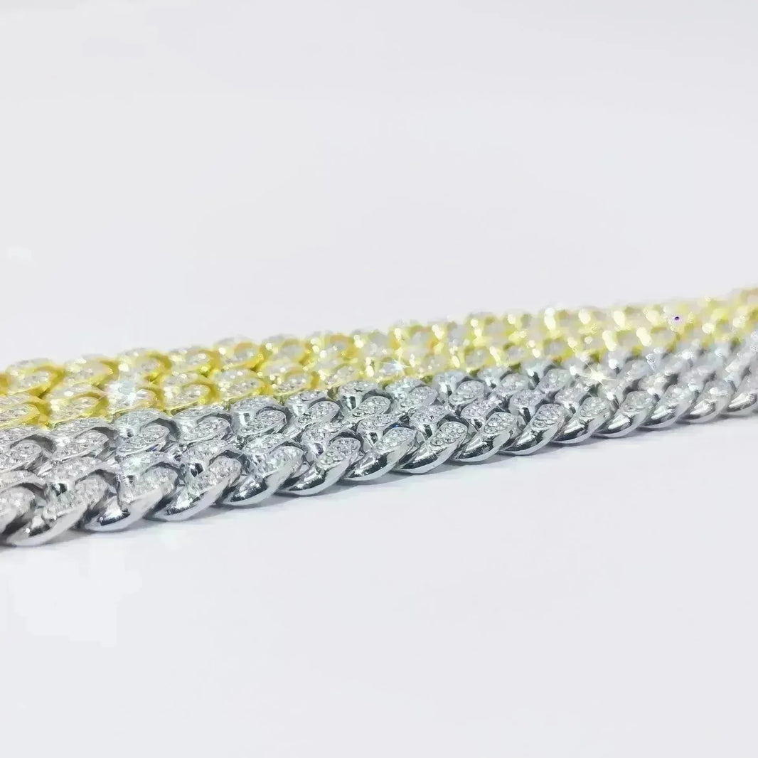 Flat Cuban Link Chain Diamond Bracelet - EX-STOCK CANADA