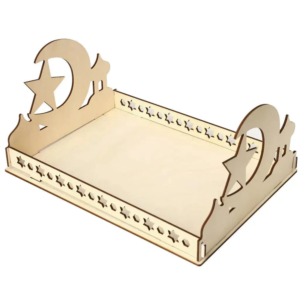 Wooden Ornament Eid Al Fitr Table Decoration coffee Tray - EX-STOCK CANADA
