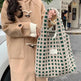 Waffle Flannel Bag Tote Bag Large Capacity Commute Minimalist Student Class Bag - EX-STOCK CANADA