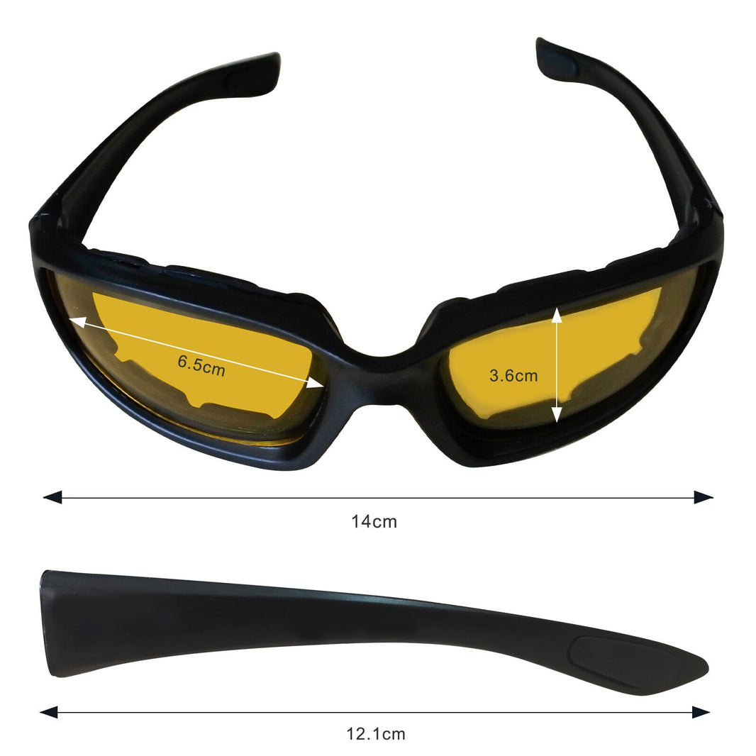 Cycling Sunglasses Chopper Outdoor Sports Glasses For Men Wrap Around UV400 Protection For Fishing Night Driving Glasses Wind Resistant Yellow Lens EX-STOCK