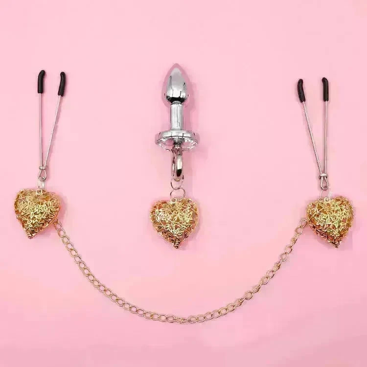 Love Chain Sex Toys Bell For Women Nipple Clamp Anal Plug - EX-STOCK CANADA