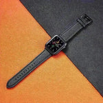 Suitable For  Iwatch SE Strap Lychee Pattern Oil Wax Leather Strap New Silicone Leather Strap - EX-STOCK CANADA