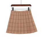 Mini Plaid Pleated High Waist Skirt A- Line Skirt - EX-STOCK CANADA