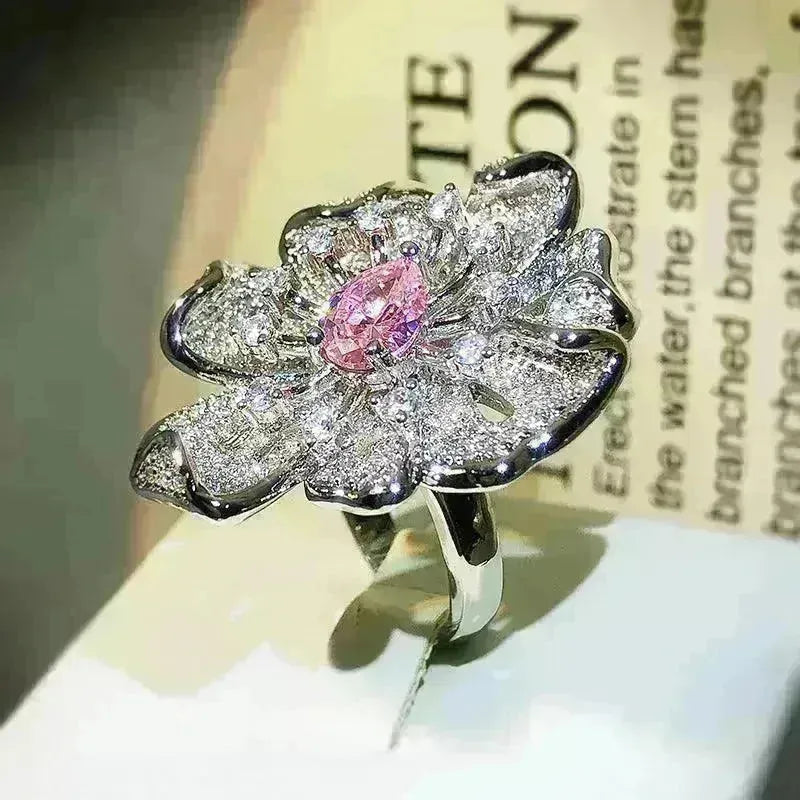 Diamond Flower Ring Female Opening - EX-STOCK CANADA