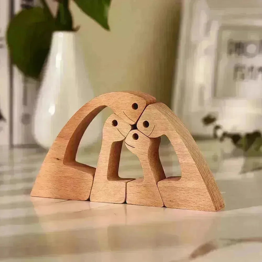 DIY Figurine Wood Dog Ornament Sculpture Home Decoration A Man A Dog Wood Sculpture Christmas Gifts Model Decor - EX-STOCK CANADA