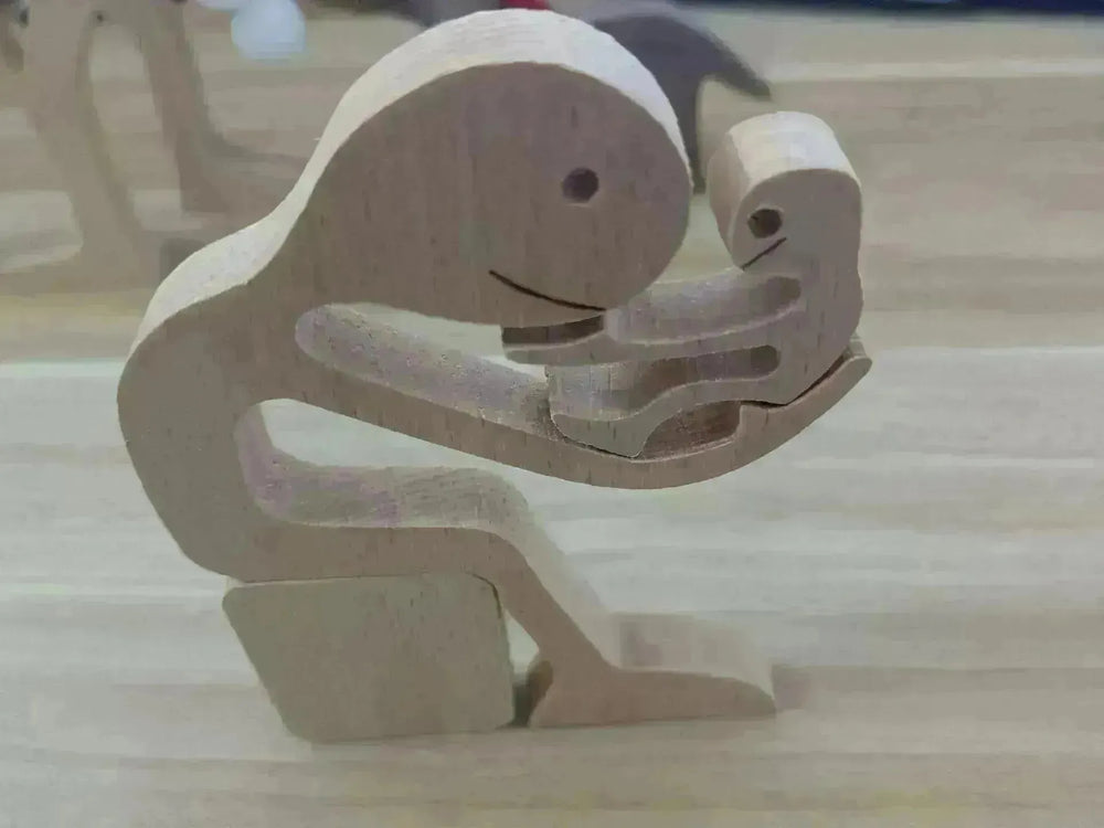 DIY Figurine Wood Dog Ornament Sculpture Home Decoration A Man A Dog Wood Sculpture Christmas Gifts Model Decor - EX-STOCK CANADA