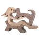 DIY Figurine Wood Dog Ornament Sculpture Home Decoration A Man A Dog Wood Sculpture Christmas Gifts Model Decor - EX-STOCK CANADA