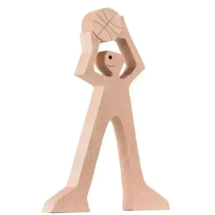DIY Figurine Wood Dog Ornament Sculpture Home Decoration A Man A Dog Wood Sculpture Christmas Gifts Model Decor - EX-STOCK CANADA