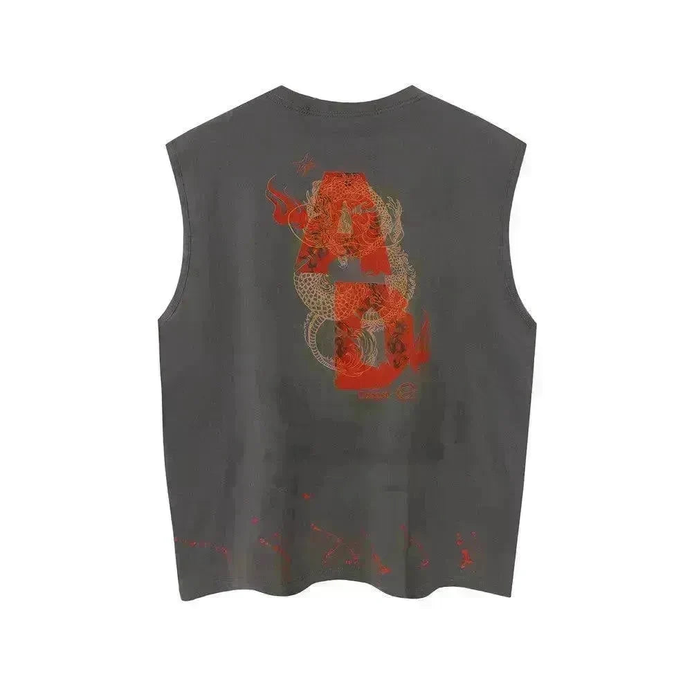 Dragon Totem Printed Waistcoat - EX-STOCK CANADA