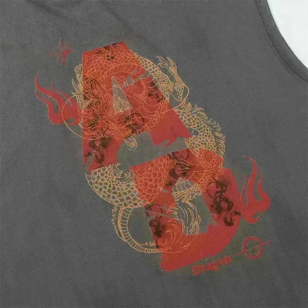 Dragon Totem Printed Waistcoat - EX-STOCK CANADA