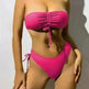 Drawstring Design Tube Bikini Summer Solid Color Sexy Swimsuit For Beach Party Womens Clothing - EX-STOCK CANADA