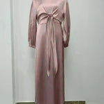 Dubai Middle East Kaftan Abaya Turkey Satin Dress. - EX-STOCK CANADA