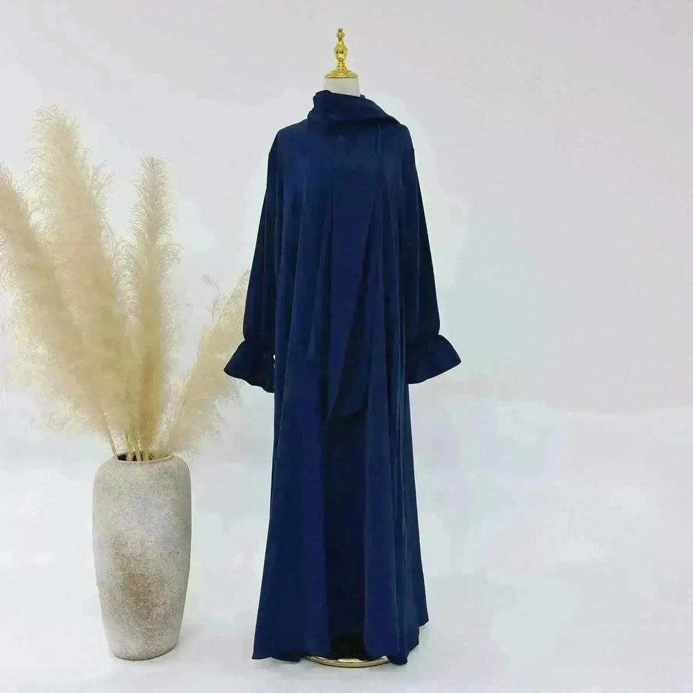 Dubai Turkey Solid Color Small Horn Sleeve Dress - EX-STOCK CANADA