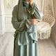 Dubai Turkey Solid Color Small Horn Sleeve Dress - EX-STOCK CANADA