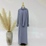 Dubai Turkey Solid Color Small Horn Sleeve Dress - EX-STOCK CANADA