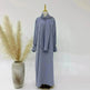 Dubai Turkey Solid Color Small Horn Sleeve Dress - EX-STOCK CANADA