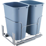 Pull-Out Trash Can, 35Lx2 Double Bins, Under Mount Kitchen Waste Container With Slide And Door Mounting Kit, 110 Lbs Load Capacity Heavy Duty Garbage Recycling Bin For Kitchen Cabinet, Sink EX-STOCK