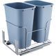 Pull-Out Trash Can, 35Lx2 Double Bins, Under Mount Kitchen Waste Container With Slide And Door Mounting Kit, 110 Lbs Load Capacity Heavy Duty Garbage Recycling Bin For Kitchen Cabinet, Sink EX-STOCK